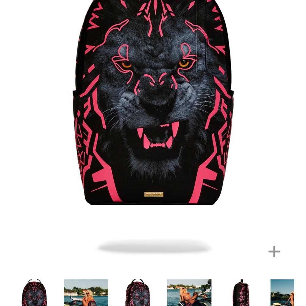 Fierce Black and Pink Lion Backpack (PRICE IS FIRM)